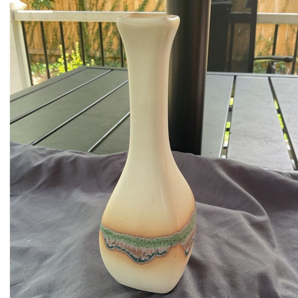 San Pacific Drip Glaze Pottery Bud Vase